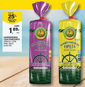 Continente Marinheiras Cem Porcento 200g promoção