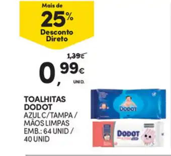 Continente Toalhitas Dodot 64unid/40 Unid promoção