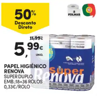 Continente Papel Higiénico Renova 36 Rolos promoção