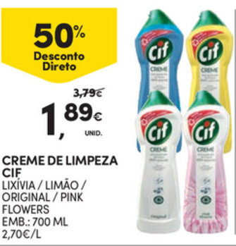 Continente Creme de Limpeza Cif 700ml promoção