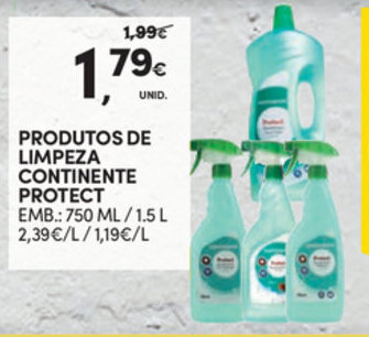 Continente Produtos de Limpeza Continente Protect 750ml/ 1,5L promoção