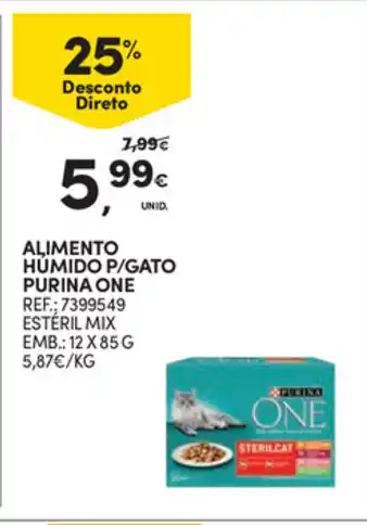 Continente Alimento Húmido P/Gato Purina One 12x85g promoção