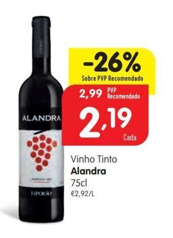 Minipreço Vinho tinto alandra promoção