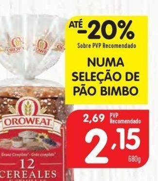 Minipreço Pão de forma oroweat promoção