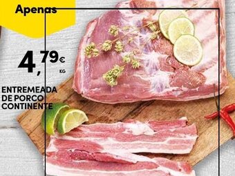 Continente Entremeada de Porco Continente 1kg promoção