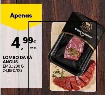 Continente Lombo da Pá Angus 200g promoção