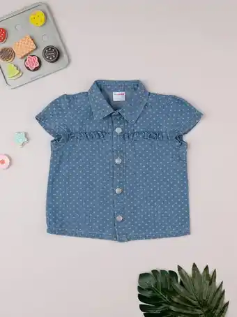 Prénatal Camisa de rapariga meio manga de chambray - prénatal promoção