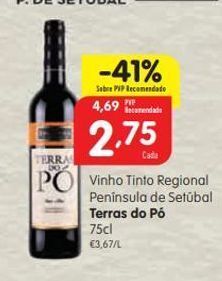 Minipreço Vinho tinto terras do pó promoção