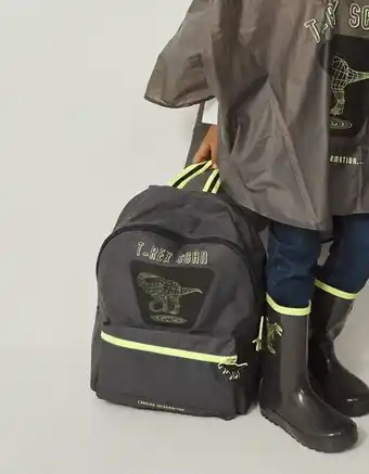 Zippy Mochila para menino 'dinossauro', cinza escuro/verde lima promoção