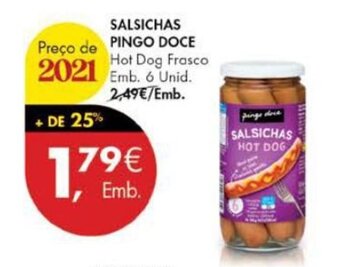 Pingo Doce Salsichas Pingo Doce 6 unid. promoção