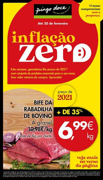 Pingo Doce Bife da Rabadilha de Bovino 1kg promoção