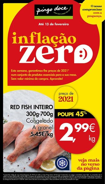 Pingo Doce Red Fish Inteiro 300-700g promoção