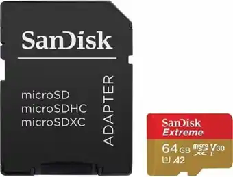 Cartão de memória sandisk extreme microsd 64gb 160mb/s
