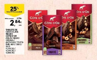 Continente Tablete de Chocolate Negro Cote D'or promoção