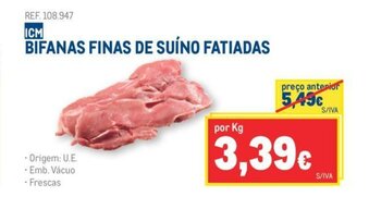 Bifanas Finas de Suíno Fatiadas