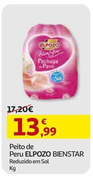 Auchan Peito de perú elpozo bienstar reduzido em sal kg promoção