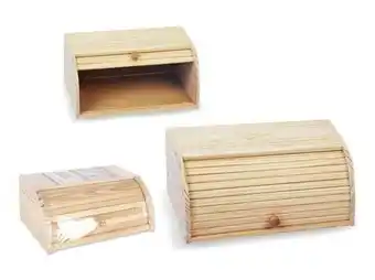 Auchan Caixa pão madeira persiana 40x25.5x18cm quttin promoção