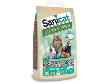 Areia gato clean&green sanicat celulose 10lt