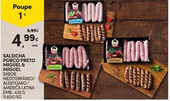 Continente Salsicha Porco Preto Miguel & Miguel 430g promoção