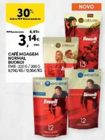 Continente Café Moagem Normal Buondi 220g/200g promoção
