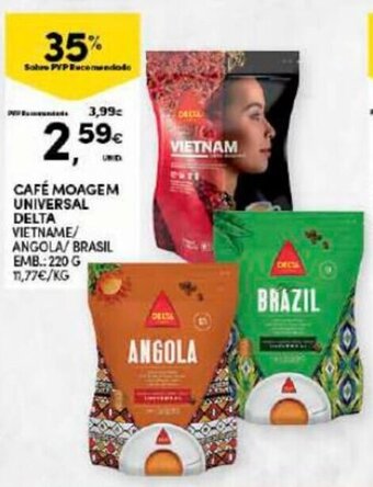 Continente Café Moagem Universal Delta 220g promoção