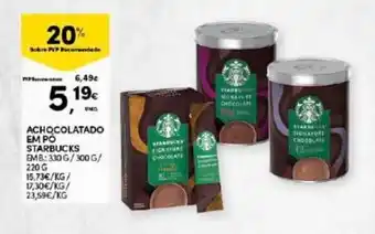 Continente Achocolatado em pó Starbucks promoção