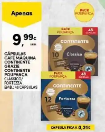 Continente Cápsulas Café Máquina Continente Grazie Continente Poupanca promoção