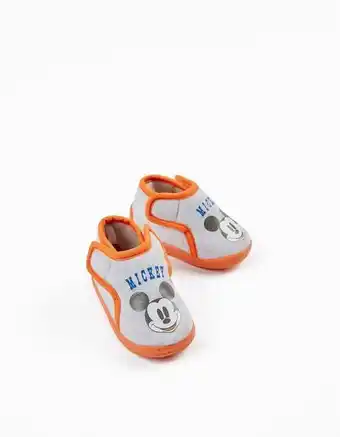 Pantufas para bebé menino 'vintage mickey', cinza/laranja