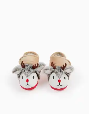 Zippy Pantufas para bebé 'rena de natal', bege/vermelho promoção