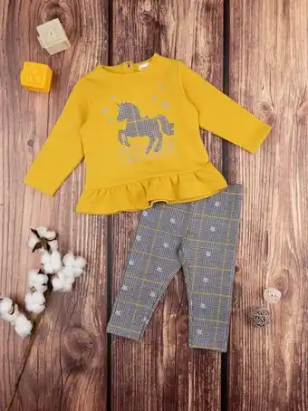Roupa de corrida de rapariga amarela/cinzenta - prénatal