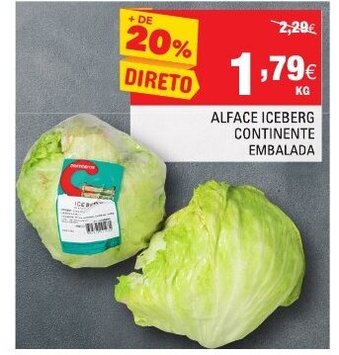 Continente Alface Iceberg Continente Embalada promoção
