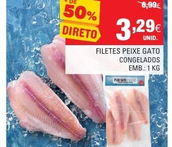 Continente Filetes Peixe Gato Congelados 1Kg promoção