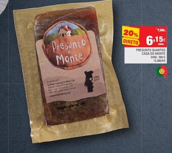 Continente Presunto Quartos Casa do Monte 500g promoção