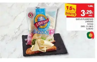 Continente Queijo Flamego Limiano Fatias 2x200g promoção