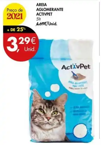Pingo Doce Areia Aglomerante Activpet 5L promoção