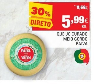 Continente Queijo Curado Meio Gordo Paiva promoção