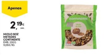 Continente Miolo Noz Metades Continente 200g promoção