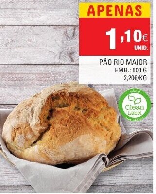 Continente Pão Rio Maior 500g promoção