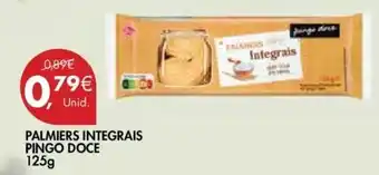 Pingo Doce Palmiers Integrais Pingo Doce 125g promoção