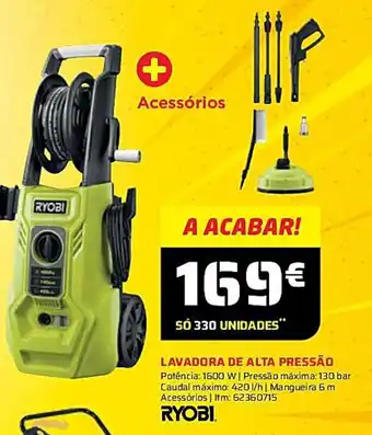 Bricomarché Ryobi Lavadora de Alta Pressão 1600W promoção