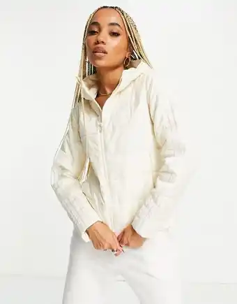 Adidas originals slim trefoil puffer jacket in off white
