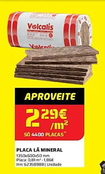 Bricomarché Placa Lã Mineral 1350x600x50mm promoção