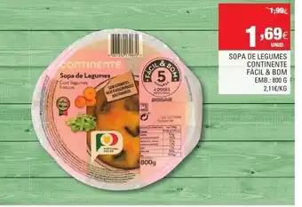 Continente Sopa de Legumes Continente 800g promoção