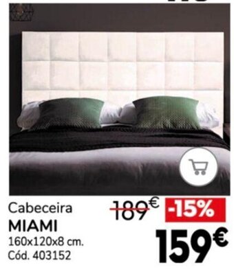 Conforama Cabeceira Miami 160x120x8cm promoção