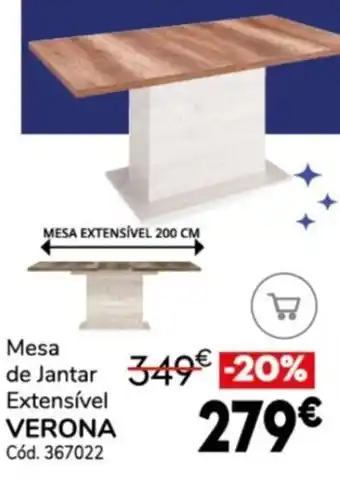 Conforama Mesa de Jantar Extensível Verona promoção
