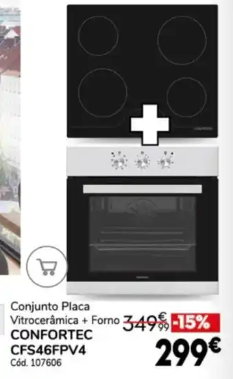 Conforama Conjunto Placa Vitocerâmica + Forno Confortec promoção