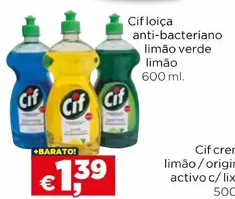 Bolama Cif Loiça Anti Bacteriano Limão verde limão 600ml promoção