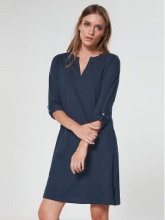 Vestido de malha manga comprida regulável