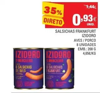 Continente salsichas Frankfurt Izidoro Aves/Porco 200g promoção