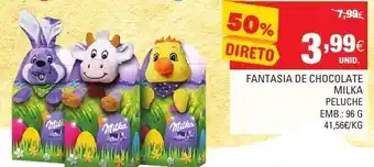 Continente Fantasia de Chocolate Milka Peluche 96g promoção